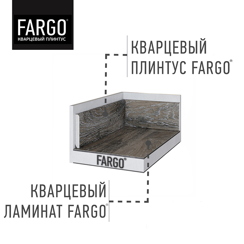 Кварцевый плинтус Fargo 64S452 Черный Алмаз